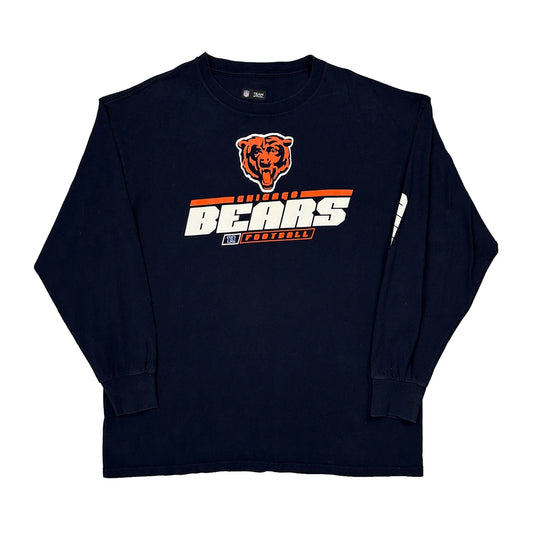 Vintage Chicago Bears Nfl Football Long Sleeve T-Shirt - XL Navy Cotton