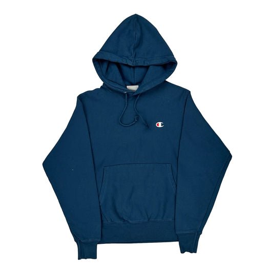 Reverse Weave Champion Hoodie - Small Blue Cotton