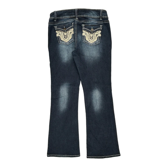 Wallflower Boot Cut Jeans - 32W UK 10 Dark Wash Cotton Blend