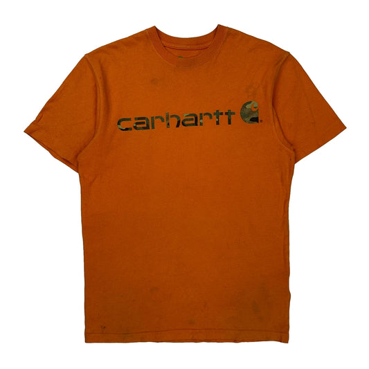 Carhartt T-Shirt - Small Orange Cotton