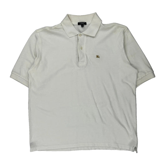Burberry London Polo Shirt - Large White Cotton