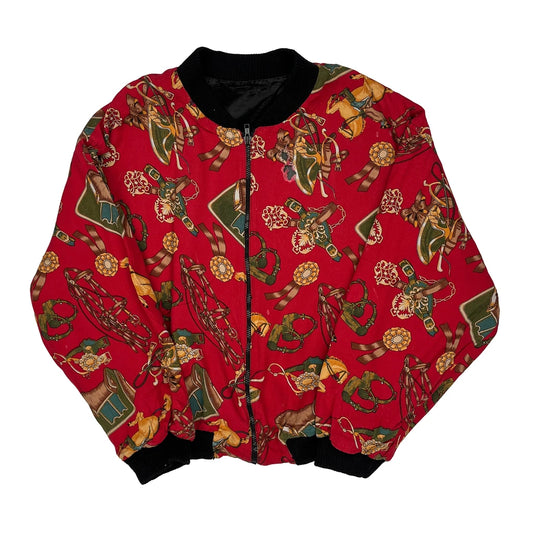 Unbranded Graphic Bomber Jacket - Large Multicoloured Polyester