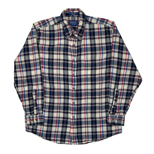 Pendleton Checked Flannel Shirt - Large Multicoloured Cotton