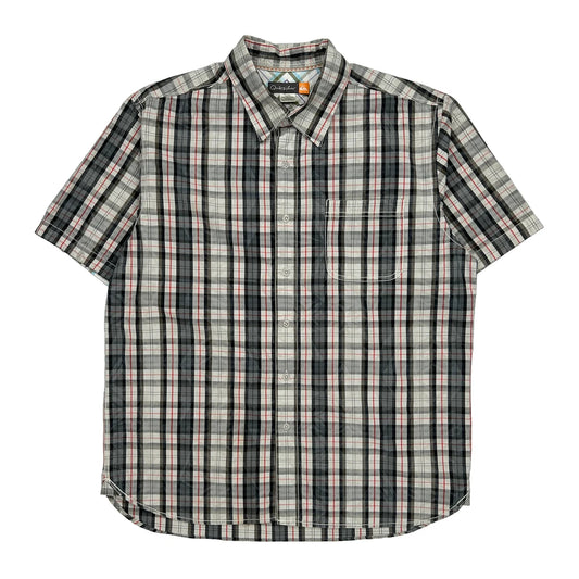 Quiksilver Checked Short Sleeve Shirt - Large Multicoloured Cotton