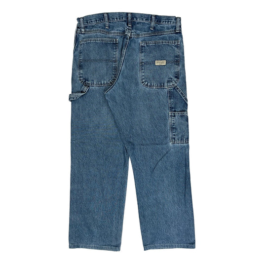 Wrangler Carpenter Jeans - 34W 29L Light Wash Cotton Blend
