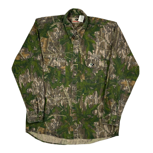 Vintage Mossy Oak Camo Shirt - Large Green Cotton