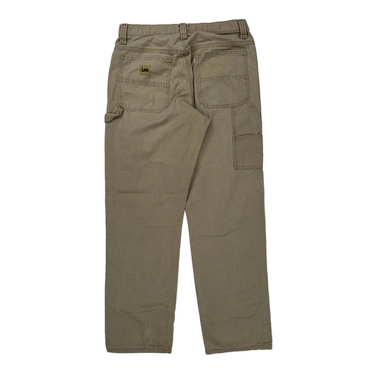 Lee Carpenter Trousers - 31W 32L Khaki Cotton Blend