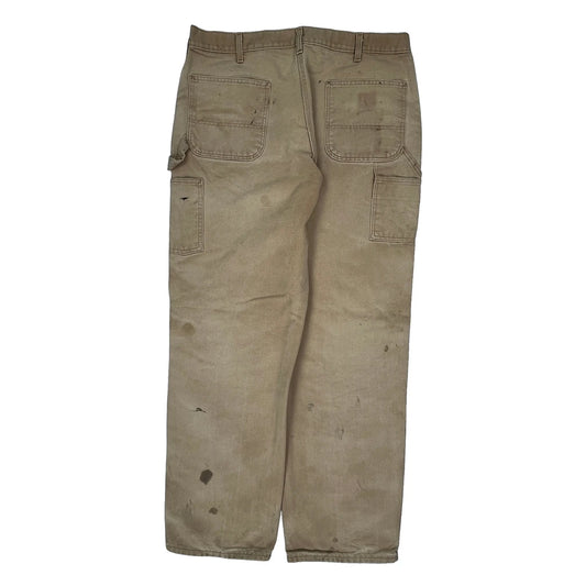 Carhartt Double Knee Carpenter Trousers - 38W 30L Beige Cotton