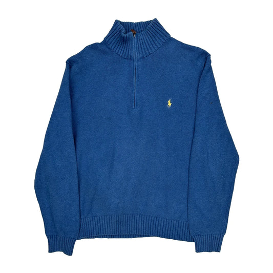 Polo By Ralph Lauren 1/4 Zip - XL Blue Cotton