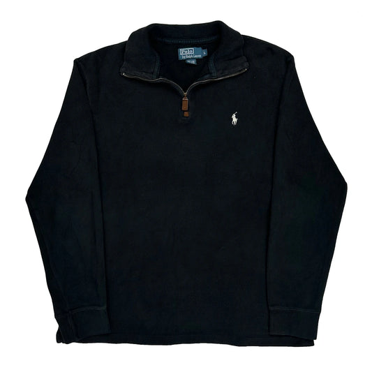 Polo By Ralph Lauren 1/4 Zip - Large Black Cotton