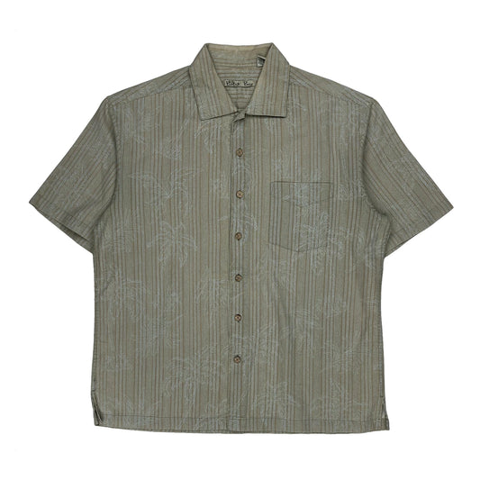 Batik Bay Striped Hawaiian Shirt - Medium Beige Cotton