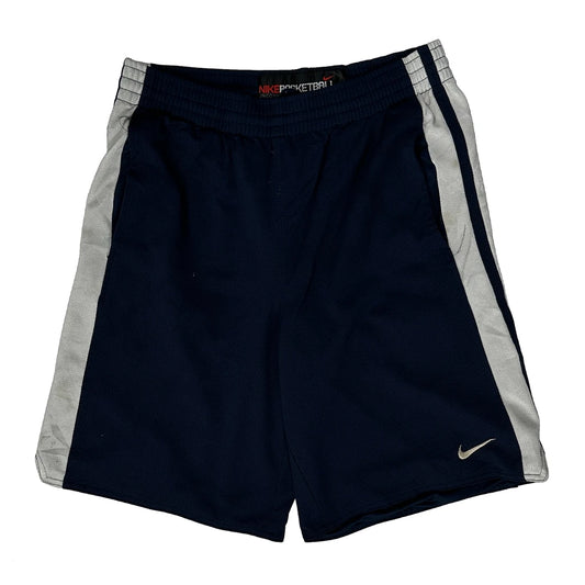 Basketball Nike Striped Sport Shorts - Medium Navy Mesh