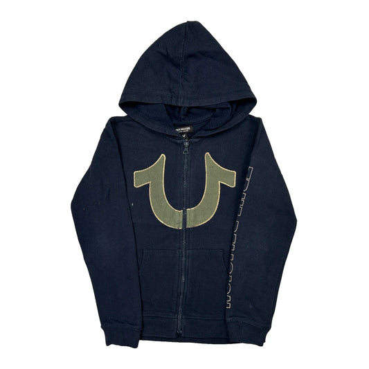 Age 7 True Religion Spellout Hoodie - Small Navy Cotton