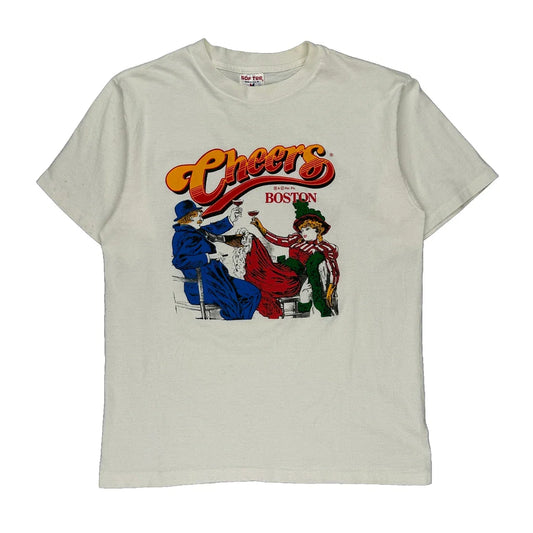 Vintage Tee Jays Single Stitch T-Shirt - Large White Cotton