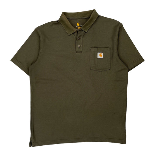 Carhartt Polo Shirt - Large Green Cotton