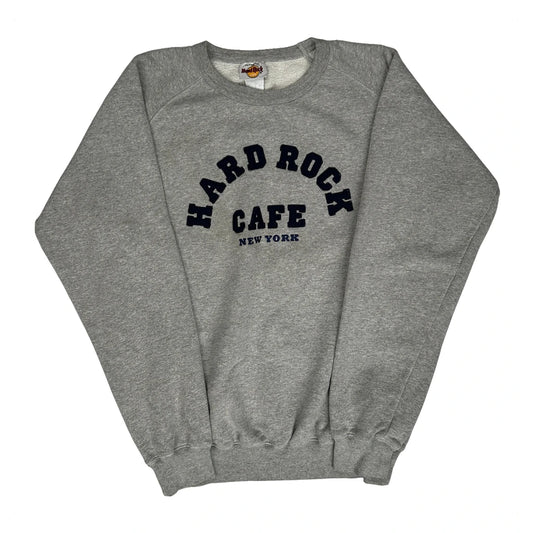 Hard Rock Cafe Spellout Sweatshirt - Medium Grey Cotton Blend