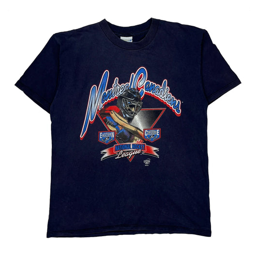 Montreal Canadiens Trench Nhl T-Shirt - Large Navy Cotton