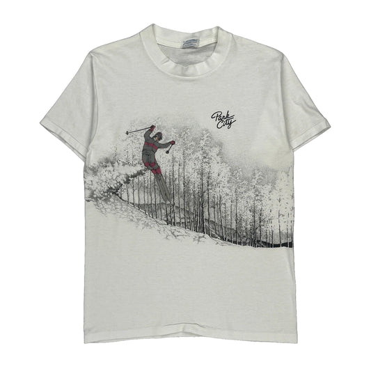 Park City Screen Stars Graphic T-Shirt - Medium White Cotton Blend