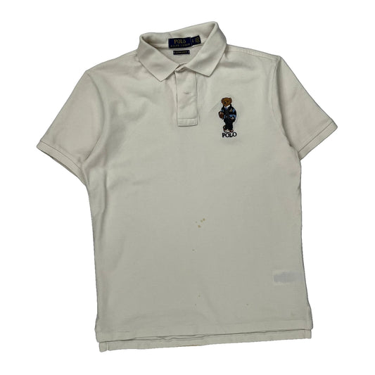 Polo By Ralph Lauren Slim Fit Polo Shirt - Small White Cotton