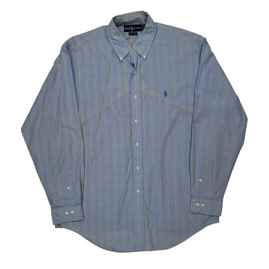Ralph Lauren Checked Shirt - Large Blue Cotton