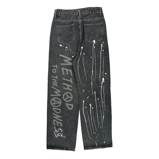 Method To The Madness Unbranded Graphic Jeans - 29W 31L Grey Denim