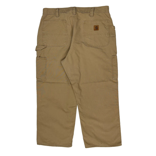 Carhartt Carpenter Trousers - 36W 26L Beige Cotton