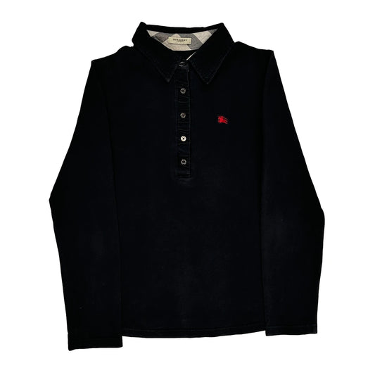 Burberry Polo Shirt - Small Black Cotton