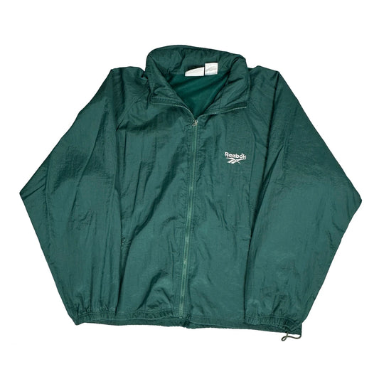 Vintage Reebok Windbreaker - Large Green Polyester
