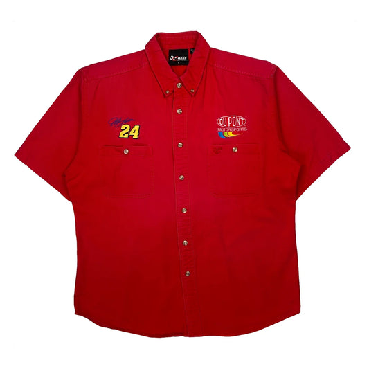 Chase Authentics Nascar Short Sleeve Shirt - Large Red Cotton