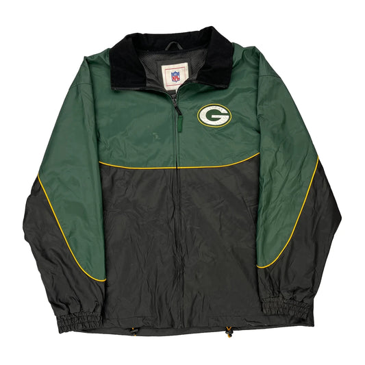 Green Bay Packers Nfl Jacket - Large Black Nylon