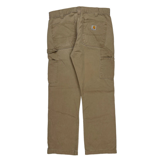 Carhartt Double Knee Carpenter Trousers - 33W 29L Khaki Cotton