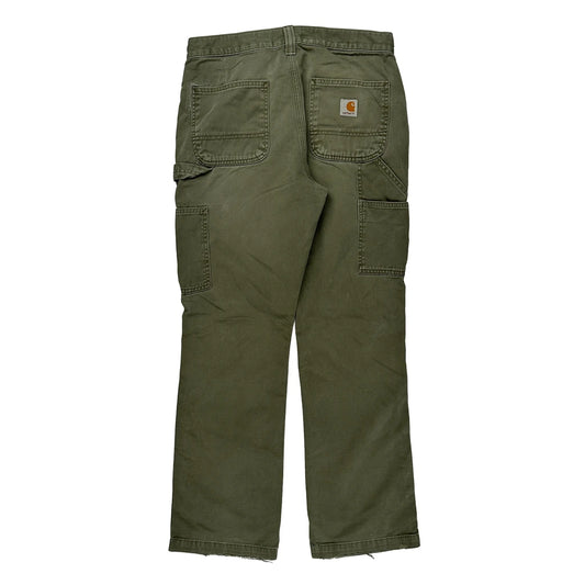 Carhartt Double Knee Carpenter Trousers - 30W 29L Green Cotton