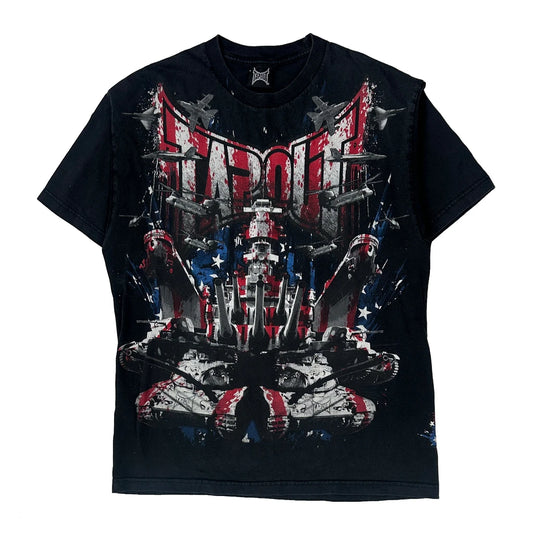 USA Tap Out Graphic T-Shirt - Large Black Cotton