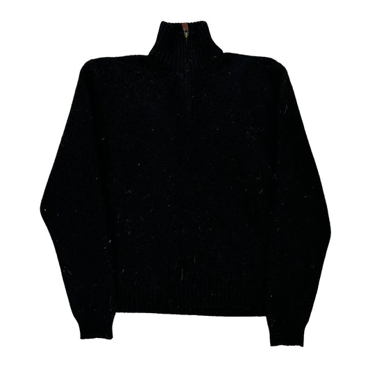 Polo By Ralph Lauren 1/4 Zip - Large Black Wool