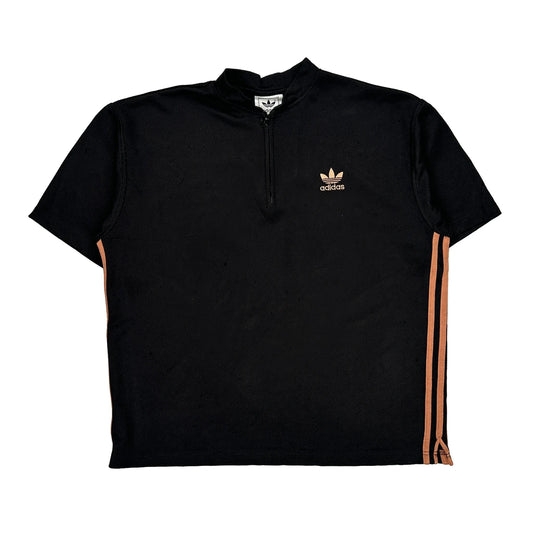 Three Stripes Adidas Football Shirt - Large Black Polyester