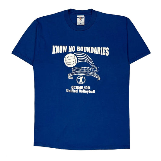 Vintage United Volleyball Jerzees Graphic T-Shirt - Large Blue Cotton Blend