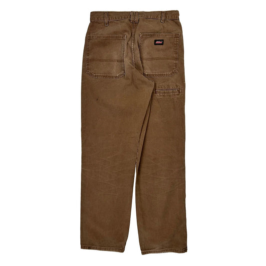 Dickies Carpenter Trousers - 30W 32L Brown Cotton