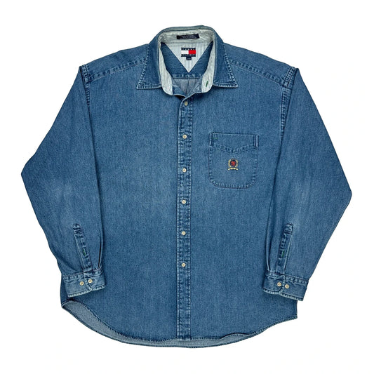 Tommy Hilfiger Denim Shirt - Large Blue Cotton