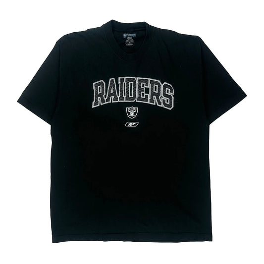 Raiders Reebok Nfl T-Shirt - Large Black Cotton