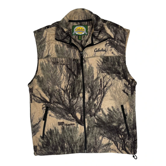 Cabelas Camo Fleece Gilet - Medium Camo Polyester