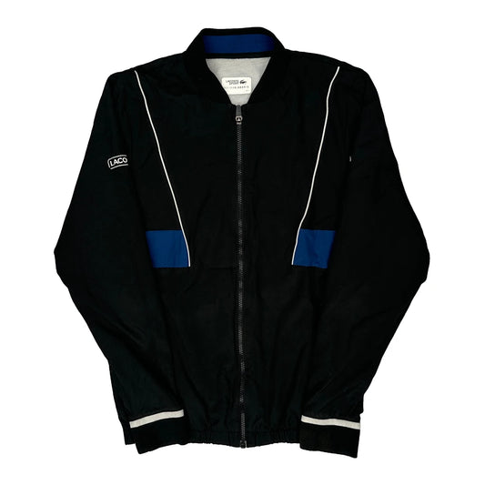 Vintage Novak Djokovic Lacoste Graphic Track Jacket - Small Black Polyester