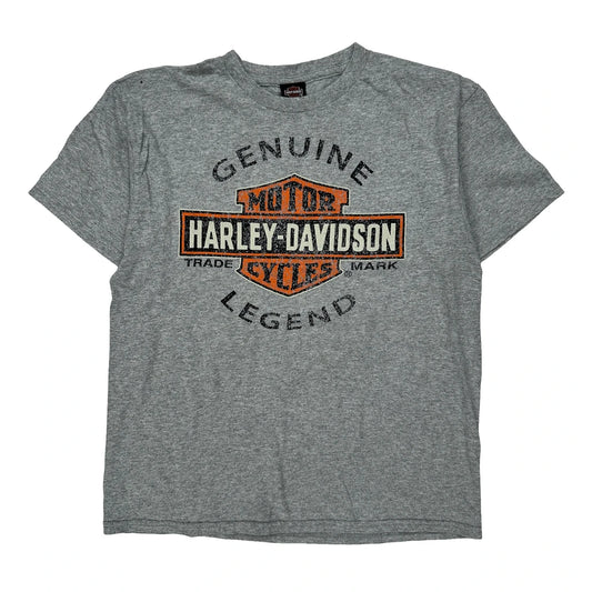 Vintage Age 8-10 Harley Davidson Graphic T-Shirt - Medium Grey Cotton