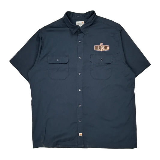 Carhartt Short Sleeve Shirt - 2XL Navy Cotton Blend