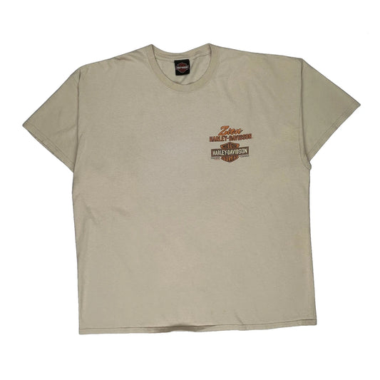 Utah Harley Davidson Graphic T-Shirt - Large Beige Cotton
