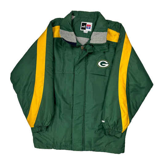 Packers Puma Football Jacket - Medium Yellow Polyester