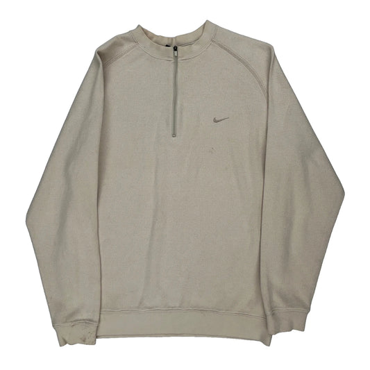 Nike Golf 1/4 Zip - XL Beige Cotton