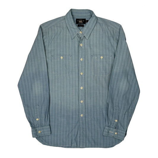 Ralph Lauren Striped Shirt - Large Blue Cotton