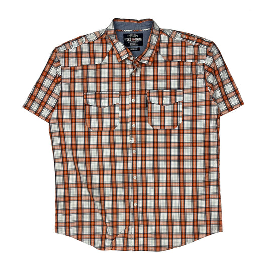 Ecko Unltd Checked Short Sleeve Shirt - 2XL Orange Cotton