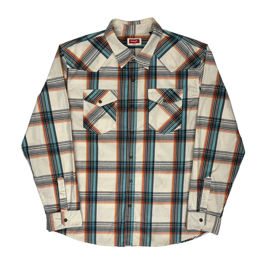 Wrangler Checked Shirt - XL Cream Cotton