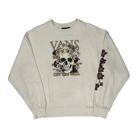 Vans Graphic Sweatshirt - Medium White Cotton